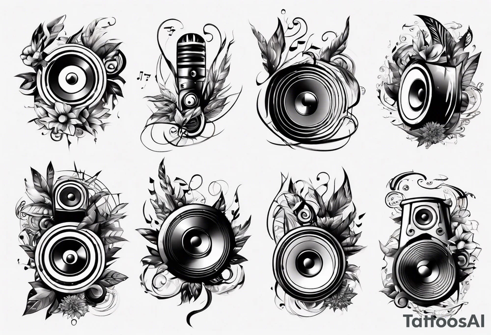 music nature speaker tattoo idea
