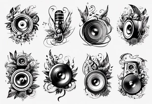 music nature speaker tattoo idea