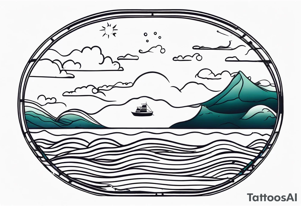 calm sea background tattoo idea