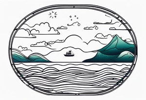 calm sea background tattoo idea