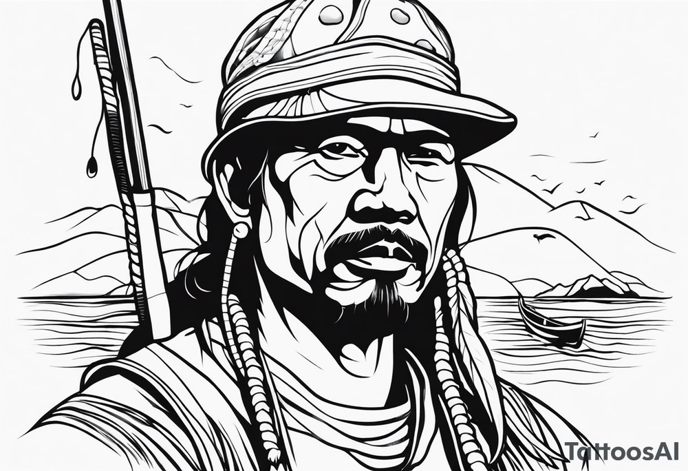 Native fisherman tattoo idea
