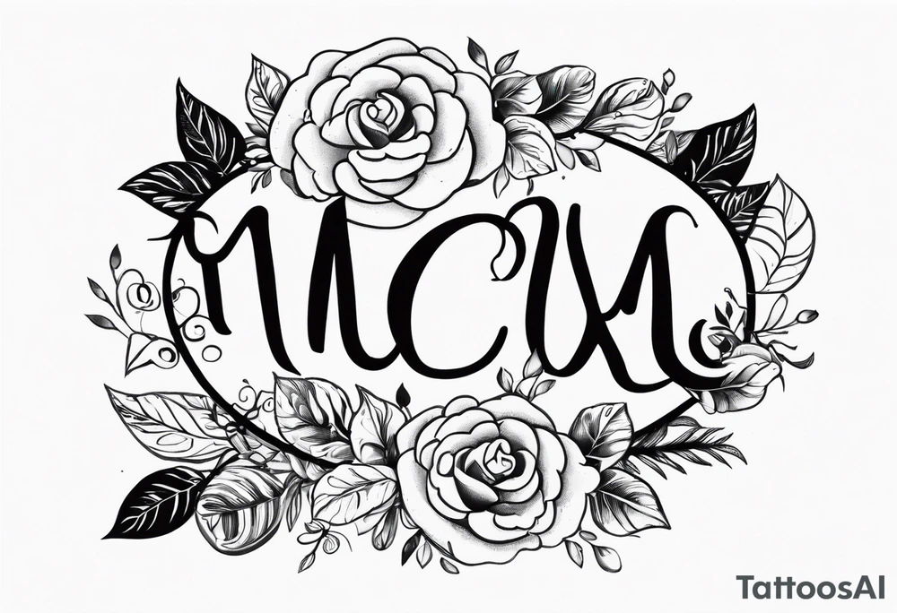 una rosa y las letras romanas MCMLXXXII tattoo idea