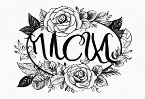 una rosa y las letras romanas MCMLXXXII tattoo idea