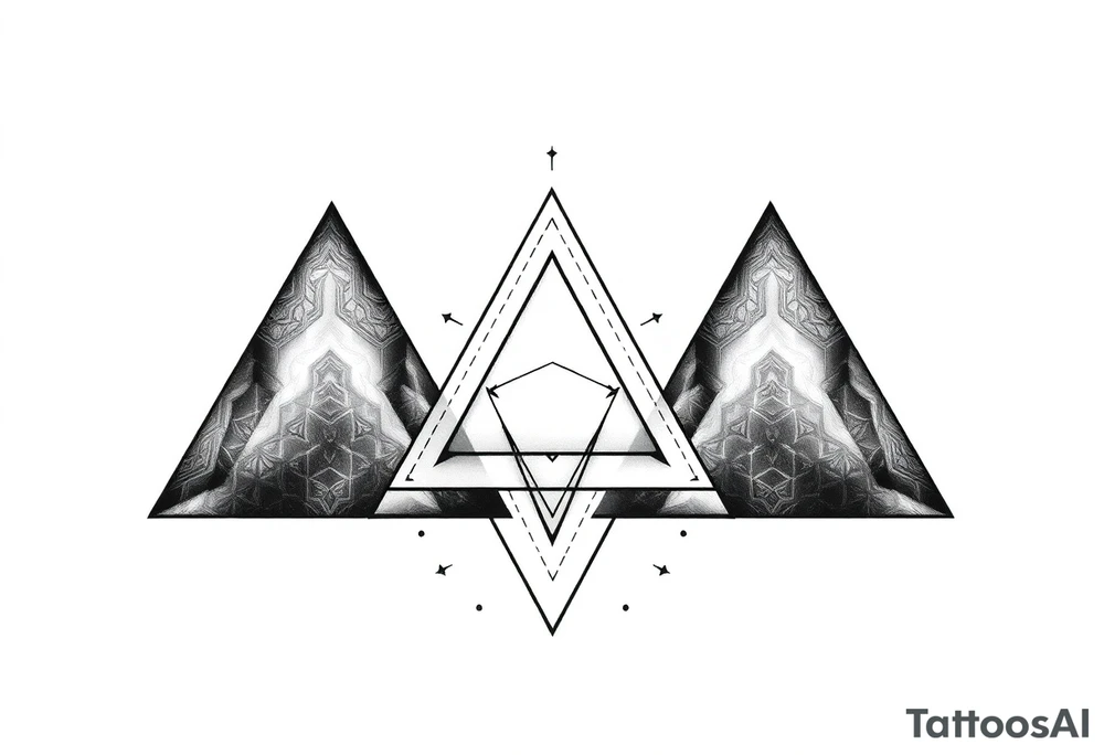 I want three triangles that overlap each other. Spirit mind and body tattoo idea