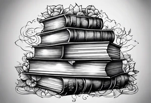 A jigsaw puzzle of a stack of books tattoo idea