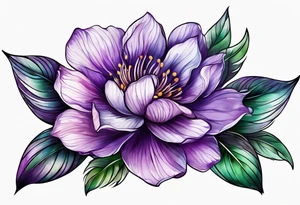 Purple flower tattoo idea