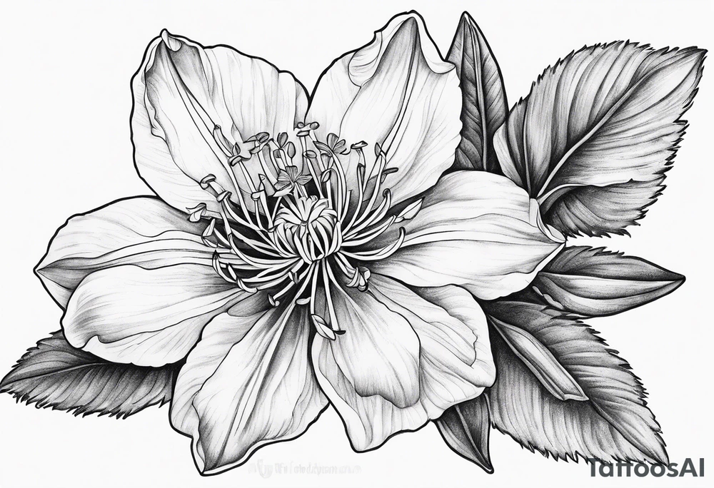 Columbine flower tattoo idea