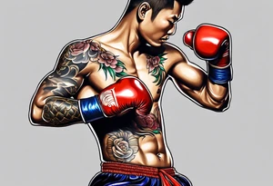 Muay Thai bow tattoo idea