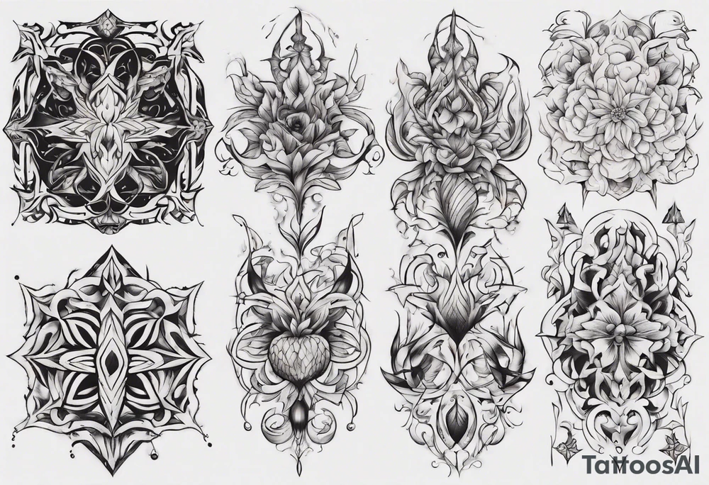 ornamental blackwork tattoo idea