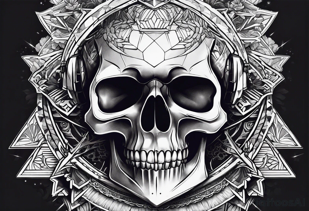 Skull with an A tattoo idea