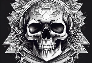 Skull with an A tattoo idea