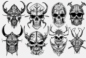 i want a tattoo of a bug viking skeleton head tattoo idea