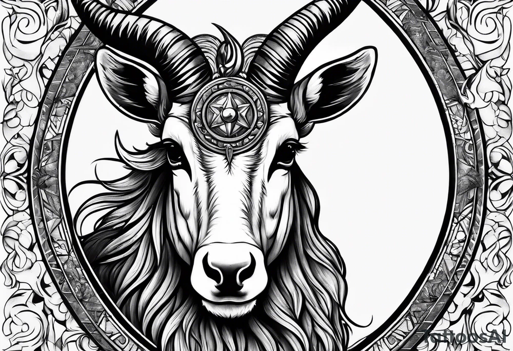 capricorn with sunglasses tattoo idea