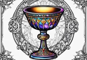 chalice surrounded by halo tattoo idea