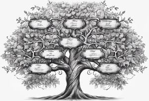 Family tree with names tattoo idea
