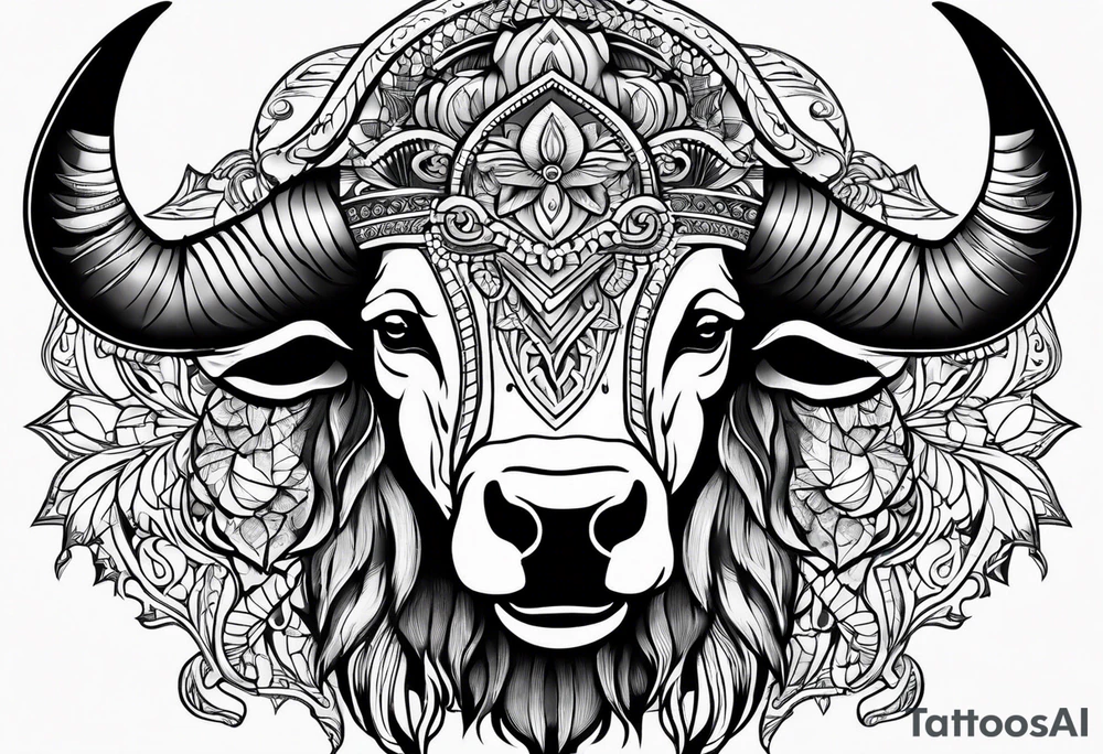 Buffalo face only tattoo idea