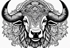Buffalo face only tattoo idea