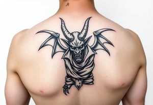 demon in cowboy-clothing,desert. tattoo idea