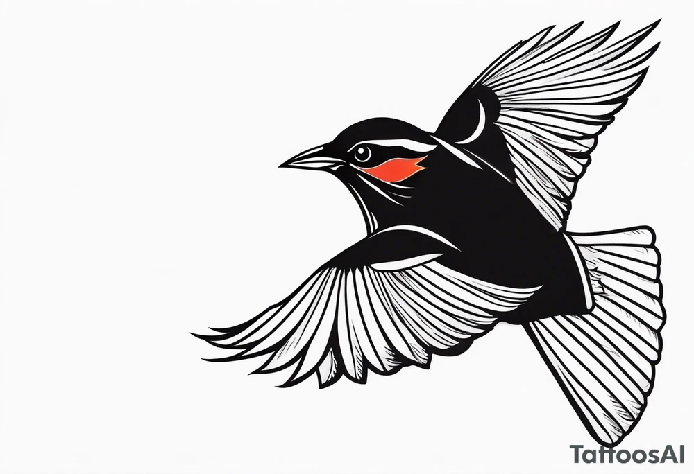 Redwing Blackbird in flight 
for Back tattoo idea