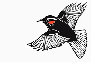 Redwing Blackbird in flight 
for Back tattoo idea