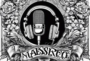 microphone, headphones tattoo idea