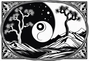 yin and yang joshua tree tattoo idea