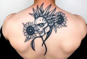 medusa with sunflowers tattoo idea
