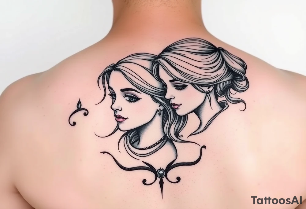Mother two daughter tattoo idea