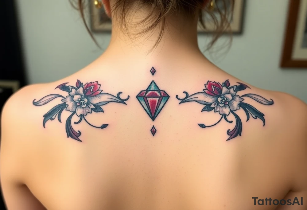 Small Ruby gem and birthday 7-6-19 tattoo idea