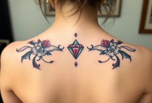 Small Ruby gem and birthday 7-6-19 tattoo idea