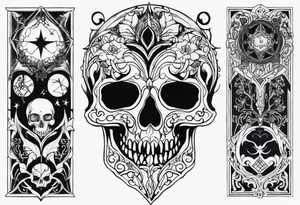 A dark fantasy spooky themed tattoo idea