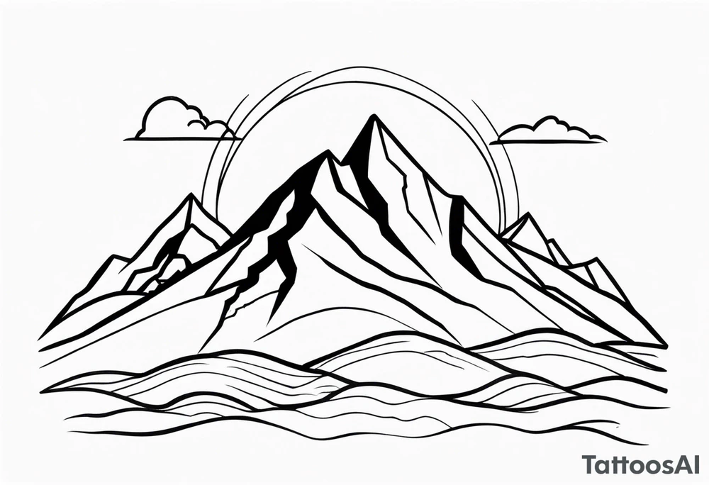 mountain peak outlines tattoo idea