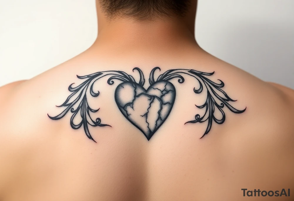 heart shape but realistic tattoo idea
