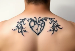 heart shape but realistic tattoo idea