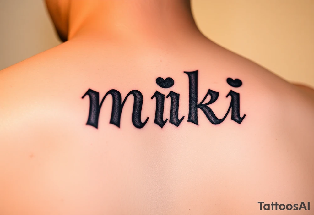 "miki" in tiktok style tattoo idea