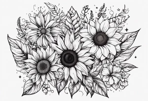 I’m a capicorn I love sunflowers, stars and set sunsets I also think a cassopiea consultation  is tired to me name starts with a W I have 3 kids 1 boy and 2 girls tattoo idea