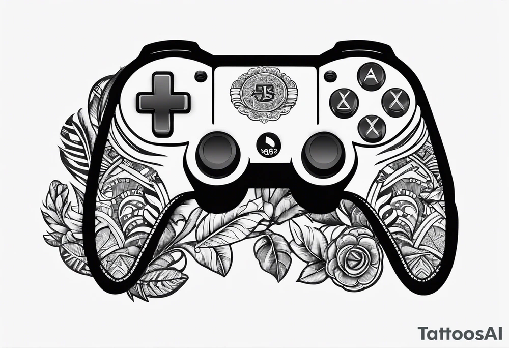 gamepad, coin, samoa tattoo idea