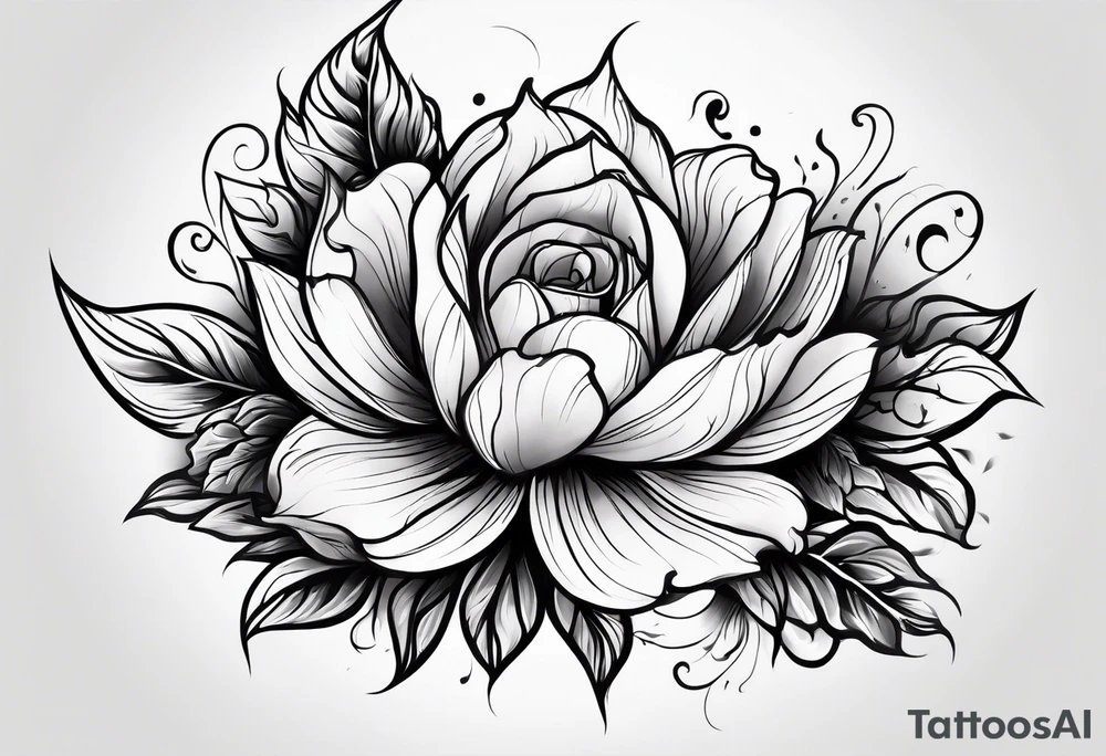 flower fire for a male tattoo tattoo idea