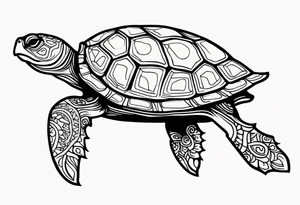 tropical psychedelic turtle tattoo idea
