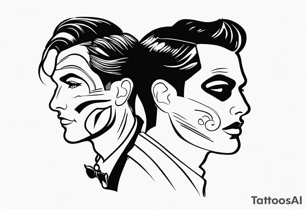 Two face tattoo idea