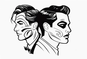 Two face tattoo idea