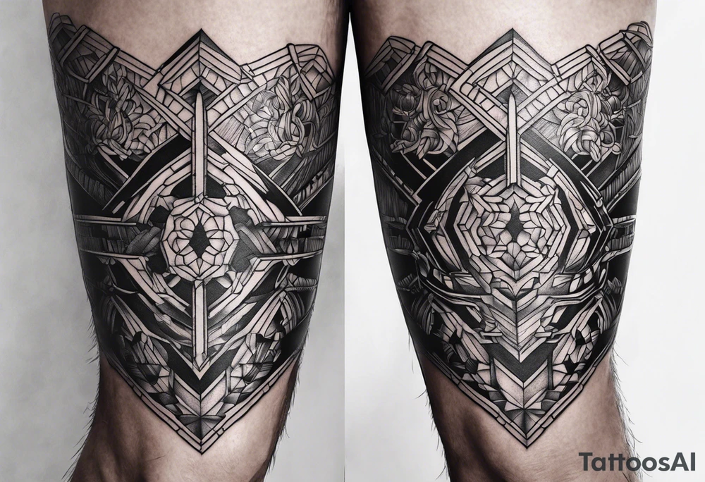 Leg armor men tattoo tattoo idea