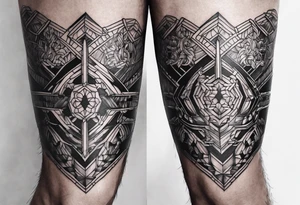Leg armor men tattoo tattoo idea