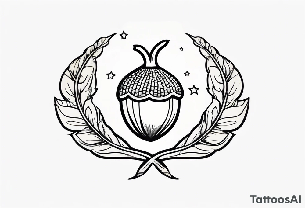 Flying acorn tattoo idea