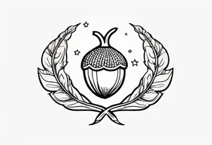 Flying acorn tattoo idea