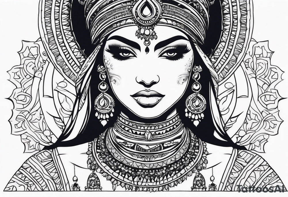 indian woman tattoo idea