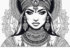 indian woman tattoo idea