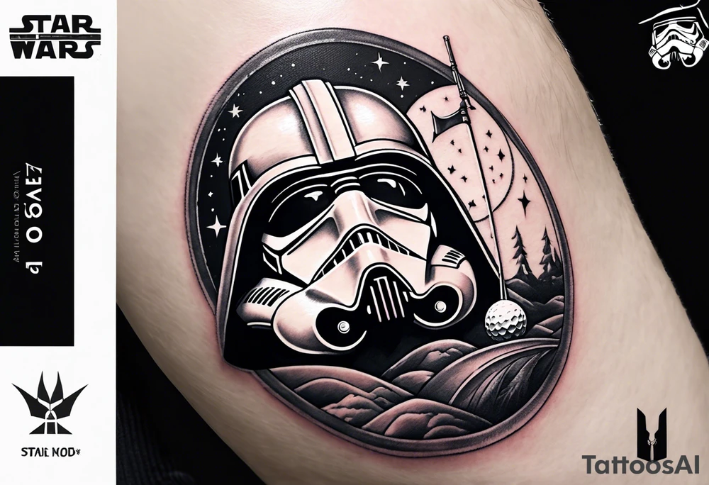 Star wars Golf theme shoulder tattoo for men tattoo idea