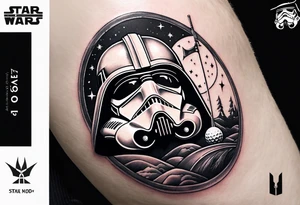 Star wars Golf theme shoulder tattoo for men tattoo idea