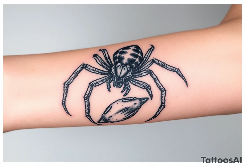 Spider wrapped its prey tattoo idea